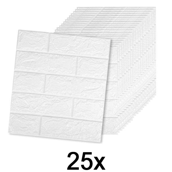 5x (5 bucăți) Tapet Autoadeziv Cu Model 3D De Cărămidă | BRICKSBY